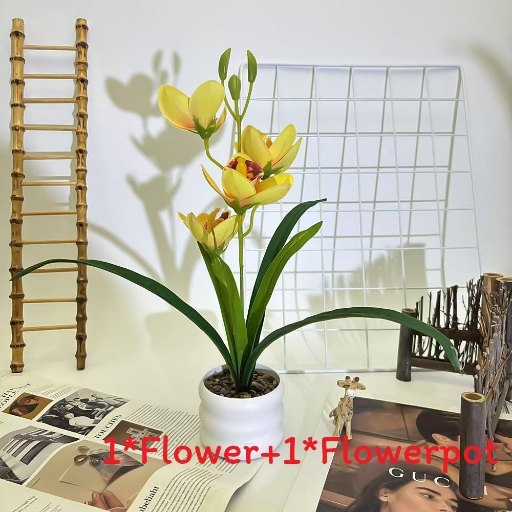 Simulation Cymbidium Faberi Rolfe Riverstones Bonsai For Photography Prop Use