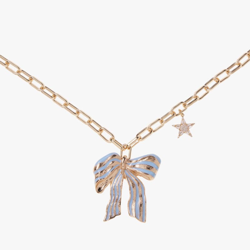 Trimarch Chunky Ribbon Necklace / Blue