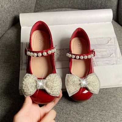 Chaussures de Princesse Souples pour Filles avec Nœud Papillon Printemps Automne 2026 Chaussures Plates Polyvalentes en Cuir pour Enfants