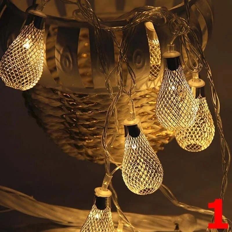 20led Battery Operation Led String LED Metal Drip String Lights Patio Wedding Party Christmas Lights Bedroom Wedding Decoration