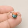 Oyster Turquoise Ring In 925 Sterling Silver, Minimalist Gemstone Ring, Handmade Boho Statement Jewelry