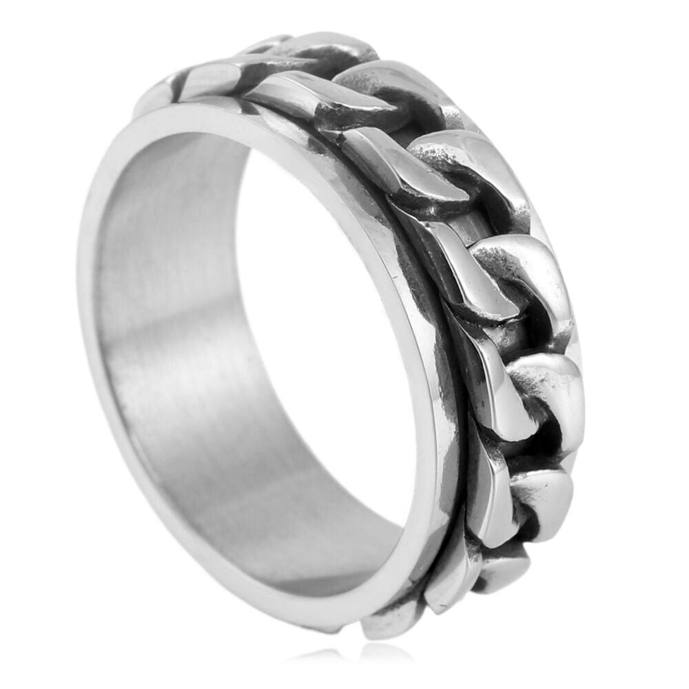 2026 Rotatable Ring Rock Smooth Rotating Ring No. 7 серебряный