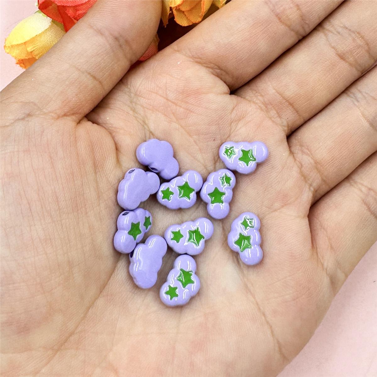 

10 шт. 9,7*12,6 мм, модные бусины из сплава, капающее облако, браслет, ожерелье, аксессуары для изготовления ювелирных изделий, милый материал из бисера фиолетовый