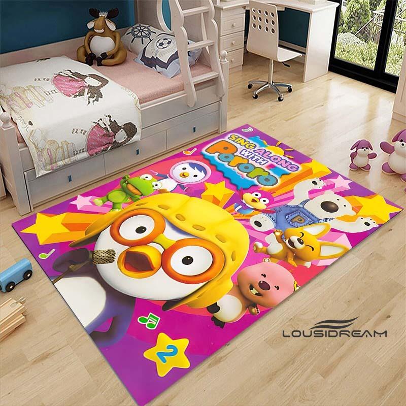 2026 Tappeti con Motivo a Forma di Pesce Carino P-Pororo-Park 15 Misure Tappetino per Pavimento Soggiorno Camera da Letto Comodino Tappeto Area Tappeto per Giochi Camera dei Bambini Decorazione per la Casa