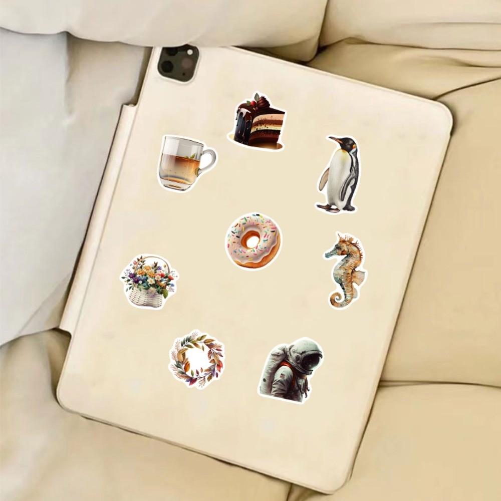 50-Piece Set No Duplicates: Elegant Vintage Minimalist Illustration Stickers - Decor for Notebooks, Luggage, Water Bottles