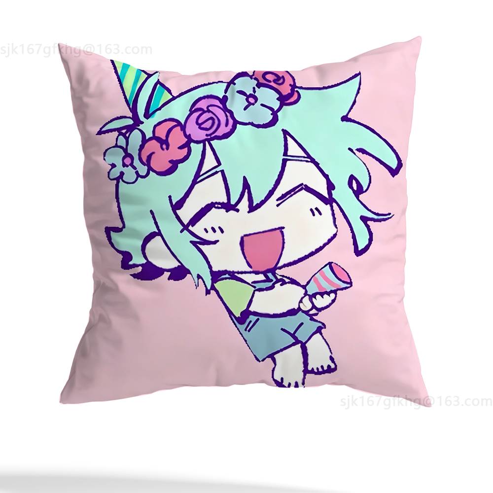 O-Omori Game Pillow Case Square Double-Sided Printing Short Plush Sofa Cushion Cover Bedroom Bedside Pillow