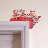 Wooden Christmas Door Frame Decoration Snowman Elk Santa Claus Gingerbread Man Merry Christmas Decor Festival Atmosphere