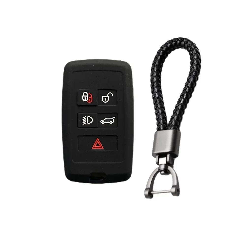 For Land Rover Range Rover Sport Velar Evoque Freelander2 Discovery Jaguar XF XJ XJL XE Silicone Car Fob Key Case Cover Keychain
