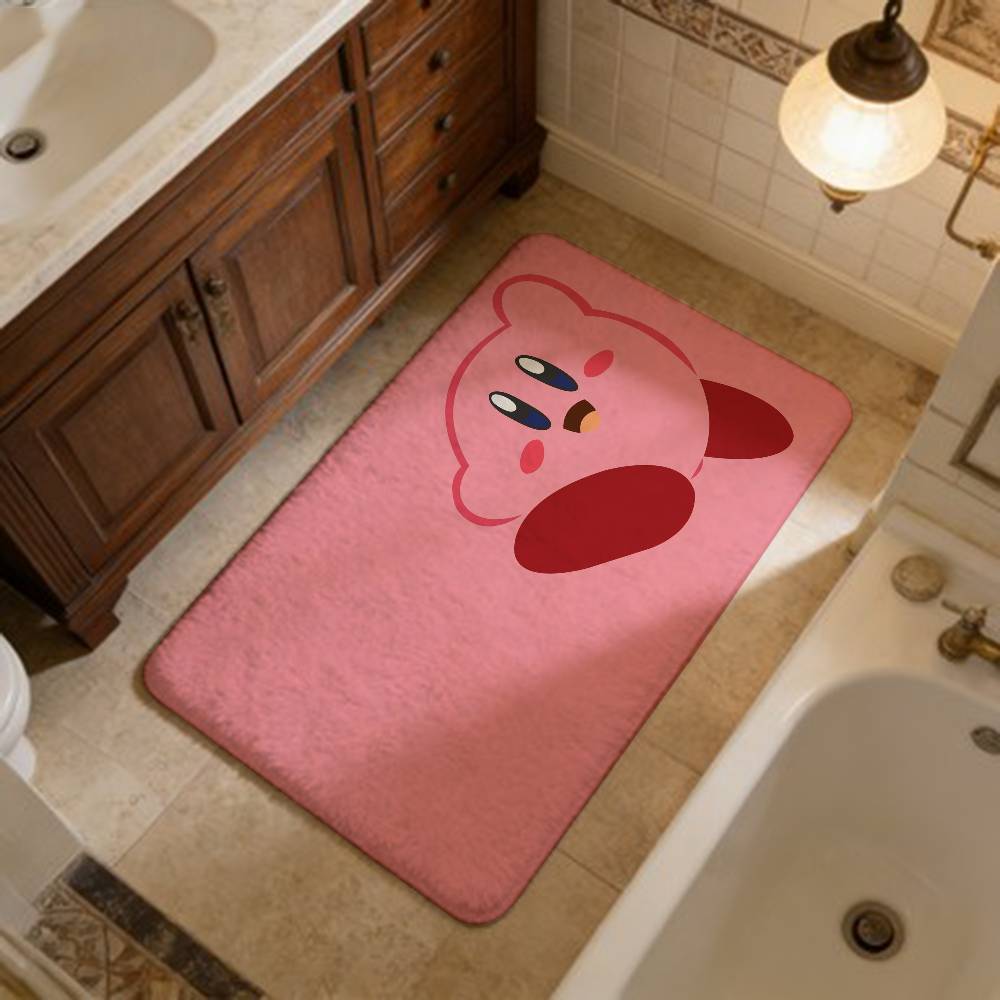 Pink Cute K-Kirbyes Floor Mat Cheaper Anti-slip Modern Living Room Balcony Printed Bedside Mats