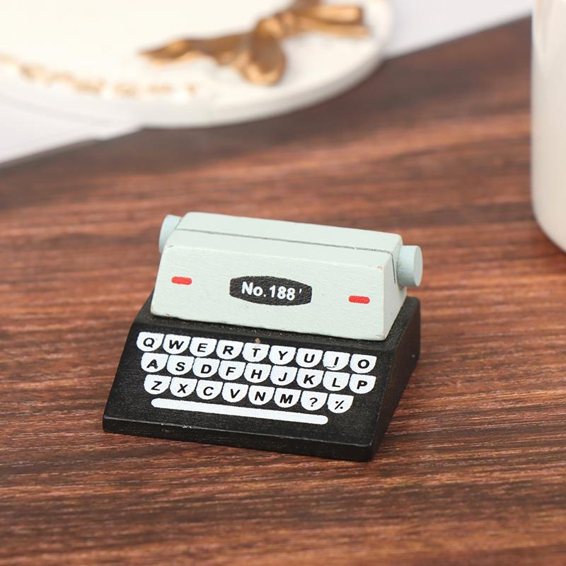 1Pc 1:12 Dollhouse Miniature Typewriter Cashier Typewriter Model Doll Decor Toy
