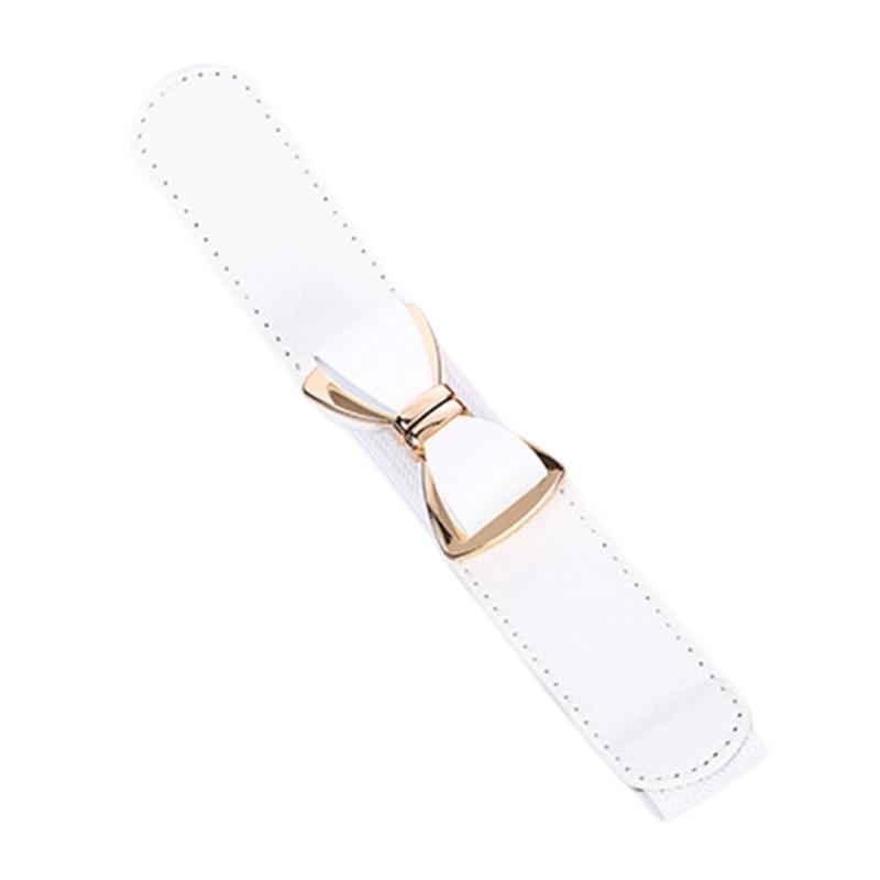 

Fashionable Elastic Waist Cincher Women Stretch Belt Bowknot Clasp Cummerbund for Coats Skirts Dresses белый