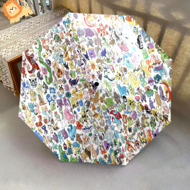Pikachu Family Hug Joy Folding Umbrella Suitable For All Seasons Travel Umbrella Sun Umbrella Gift