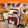 Backpack Teen Fashion With Contrast Colors And Spacious Interior For Use Daily