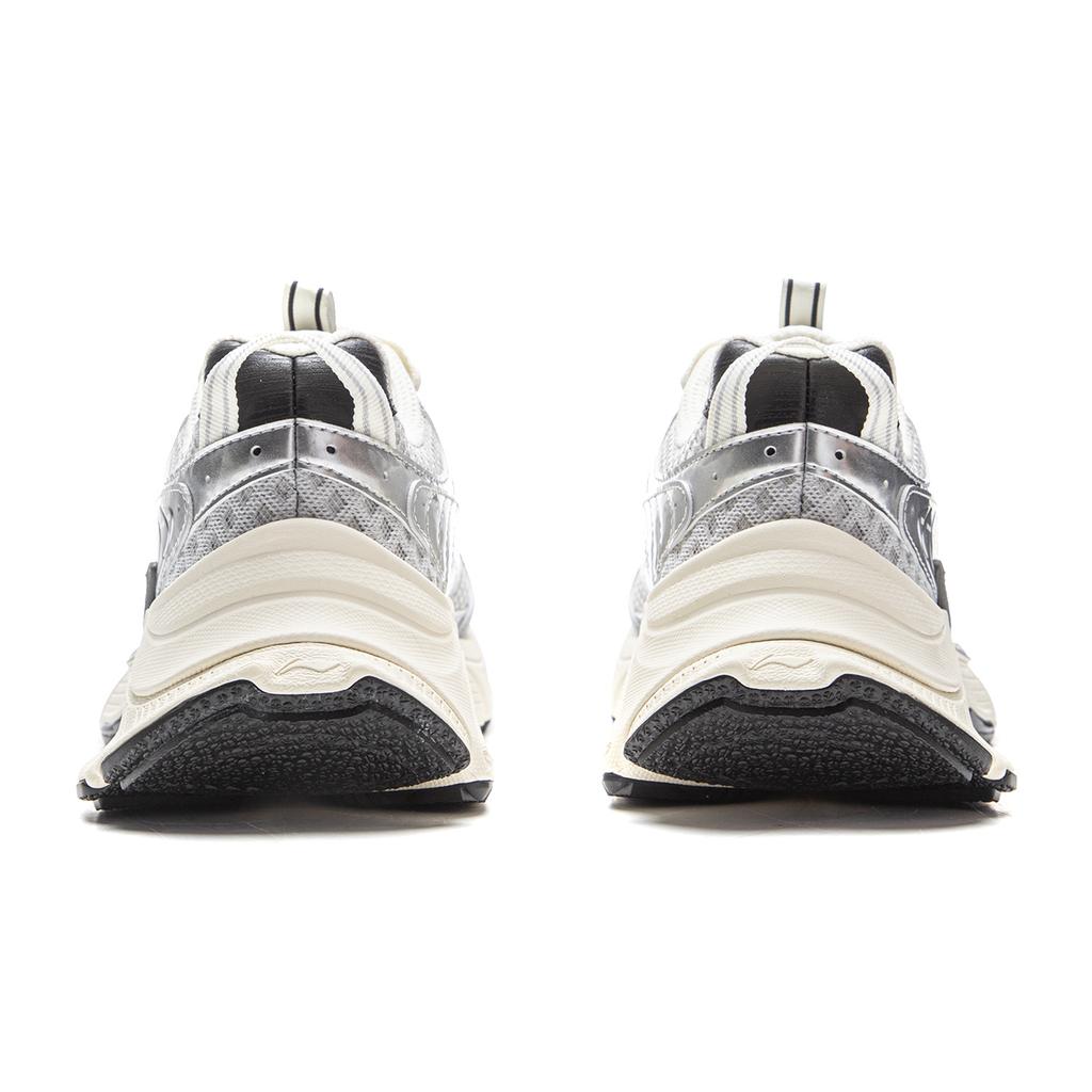 Li Ning Xingji Cushioning Abrasion Resistant Breathable Low Top Chunky Sneakers Women's Gray Silver AGCV354-1