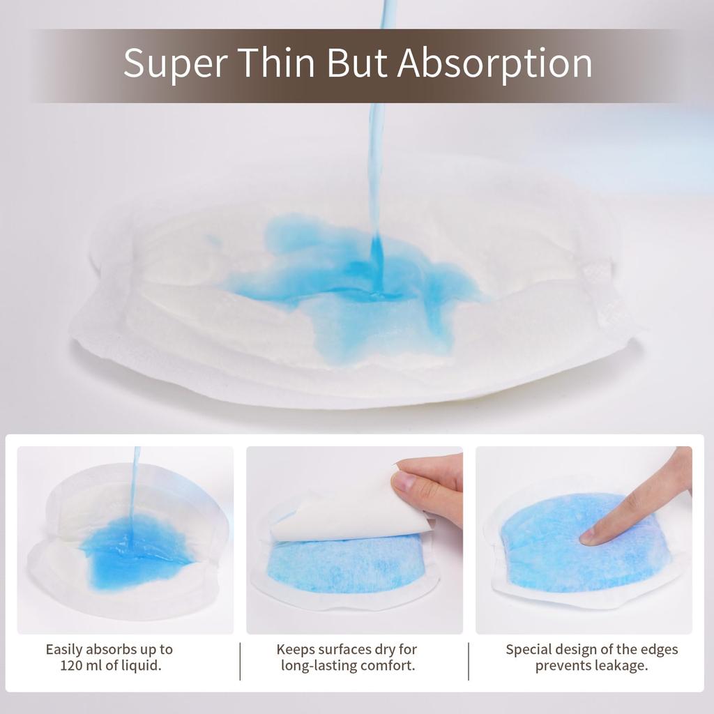 DAFI Breast Pads, 100 Pads (1 Pad X 100 Packs) Soft Nursing Pads Gently Wrap Nipples Postpartum Pads for Breastfeeding Moms