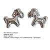 1 Pair Ear Studs Horse-Shaped Alloy Earrings Lightweight Secure Back Jewelry Gift Fastening Stud Earrings