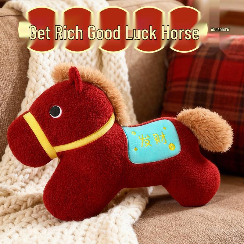 Good Luck Horse Plush Pillow - Year of the Horse Mascot Gift
