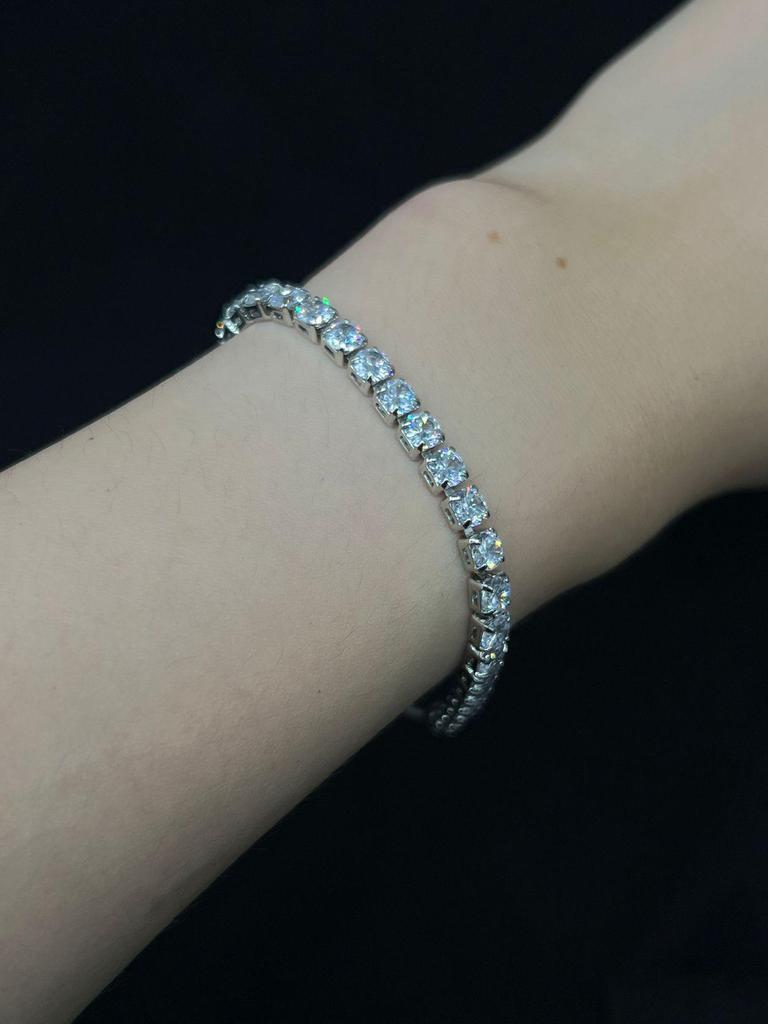 Elegant Women’s Colored Zircon Gold-Plated Tennis Bracelet