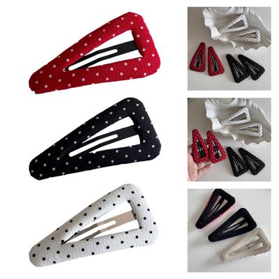 Stylish Dotted Pattern Hair Ornaments for Women Girls Traditional Triangular Metallic Barrettes Party Daily Hair Decors