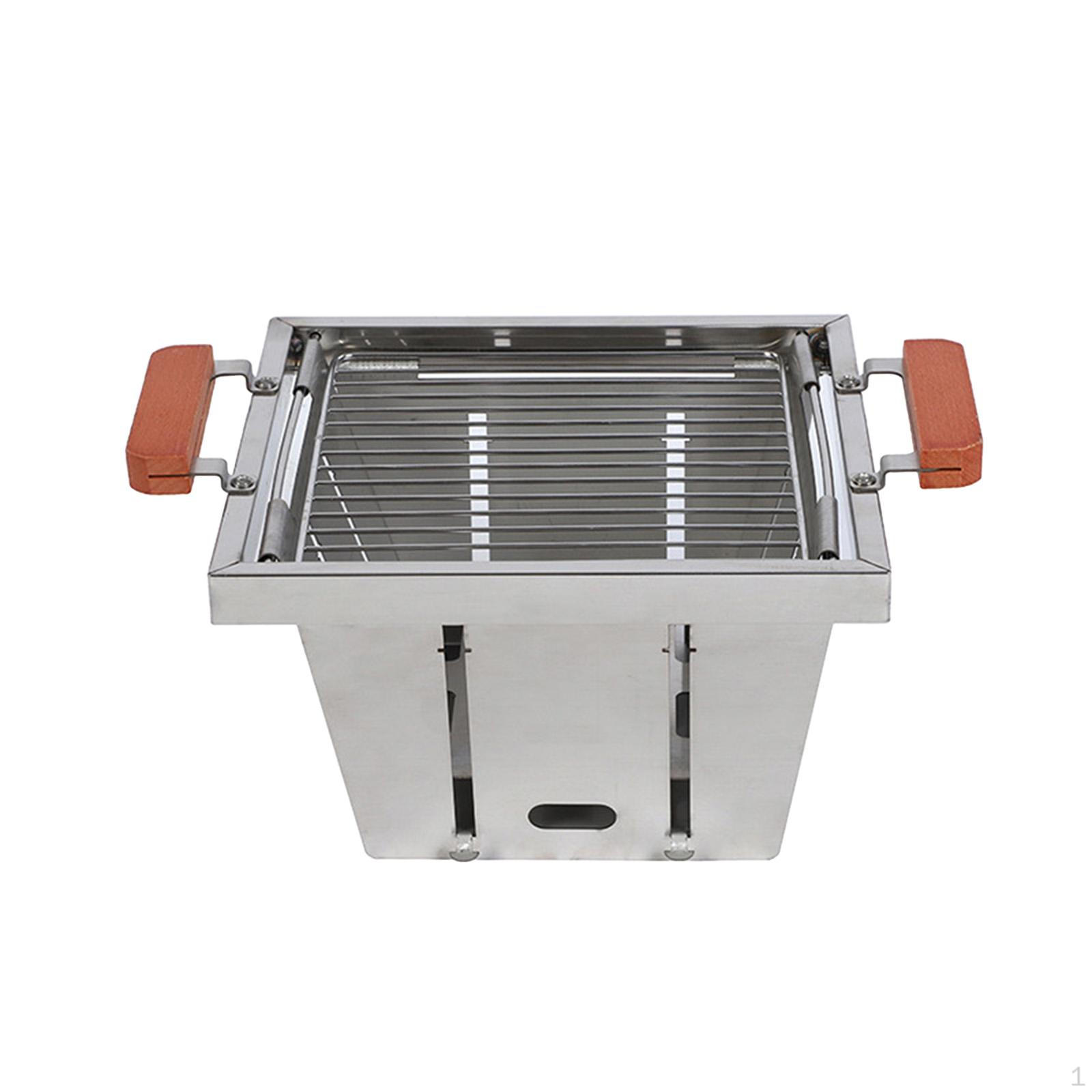 

Barbecue Grill Foldable Compact Grate Net for Family Parties Garden Farmhouse серебряный