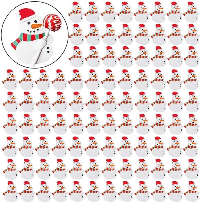 Tarjetas de Papel para Piruletas de Navidad Papá Noel Dulces Recuerdos de Fiesta Tarjetas de Felicitación Paquete de Soporte para Piruletas para Niños Decoración de Fiesta de Año Nuevo