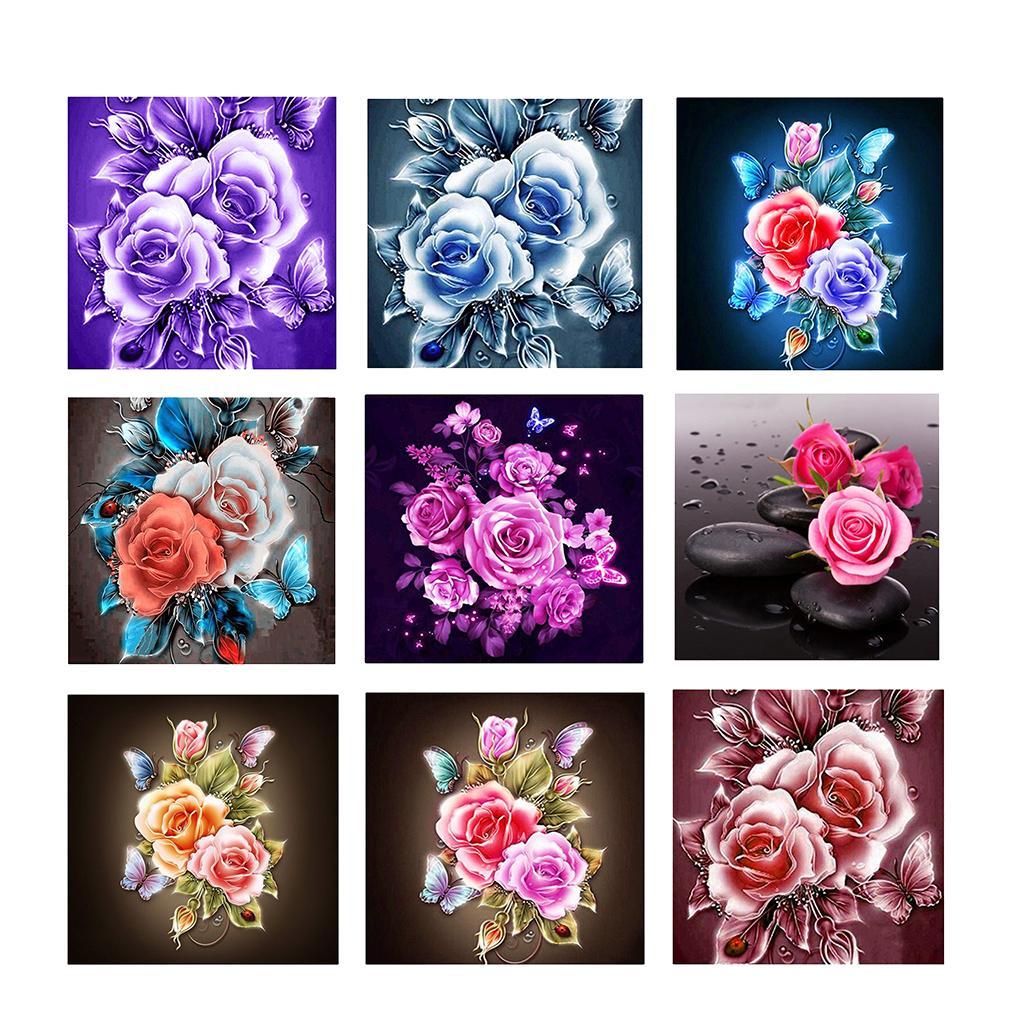 Rose Rhinestone Picture of Crystal Embroidery x30cm