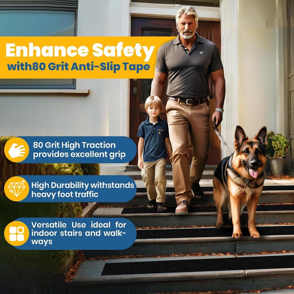 Heavy Duty Anti Slip Tape Waterproof Outdoor Grip Tape For Stair Steps Ramp Skateboards Adhesive Non Slip Strips