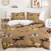 3D Digitaldruck Bett Dreiteilig Tierillustration Meeresleben Tiger Kuh Pferd Set