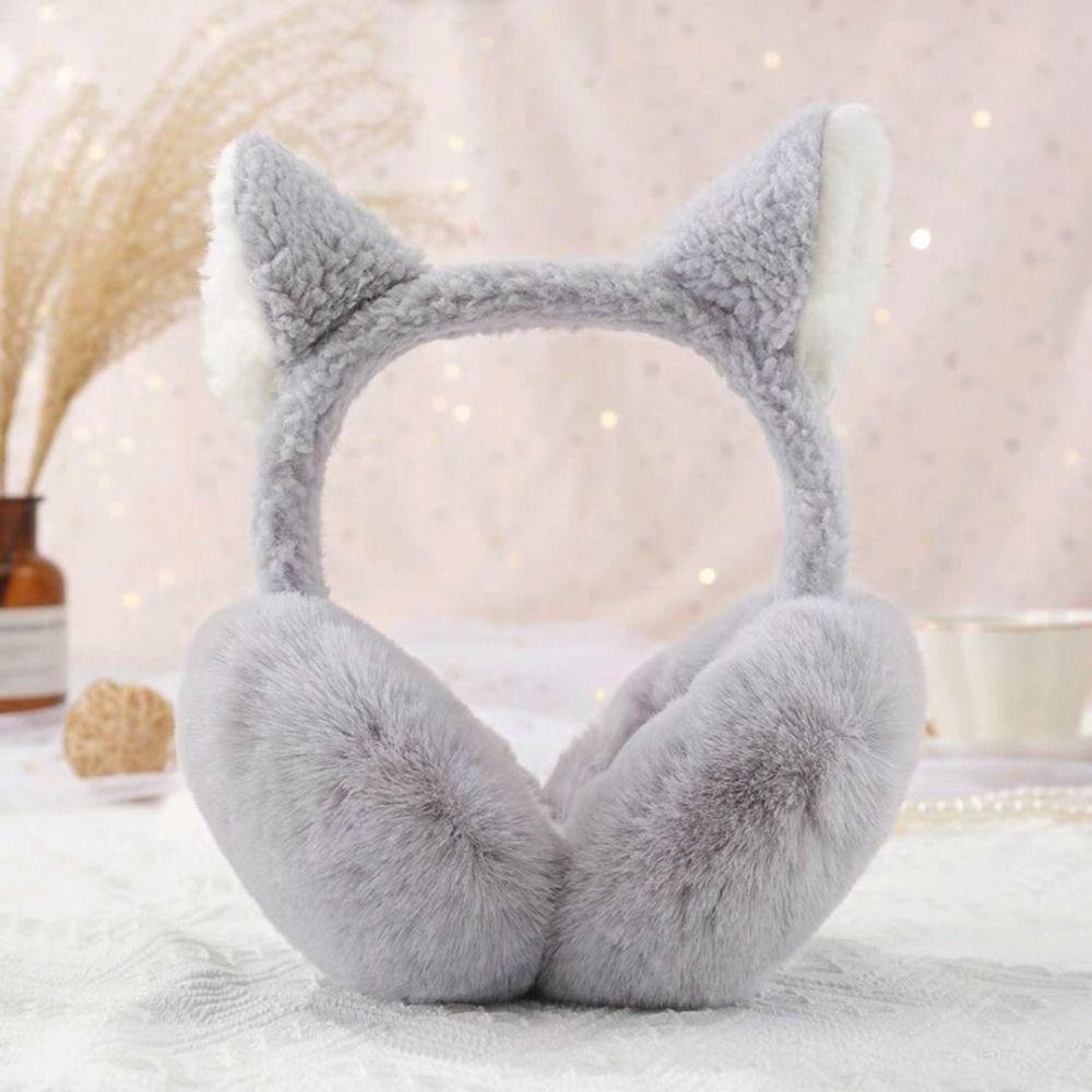 Windproof Cat Ear Earmuffs Soft Plush Winter Ear Warmers  Outdoor Cycling Accessories