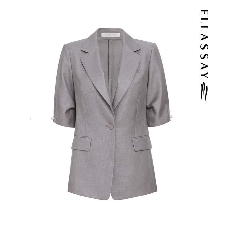 ELLASSAY Women's Wrinkle-Resistant Short-Sleeve Blazer