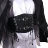 Leather Corset Belt Adjustable Wide Waist Corset Gothic Lace Cummerbunds  Girl