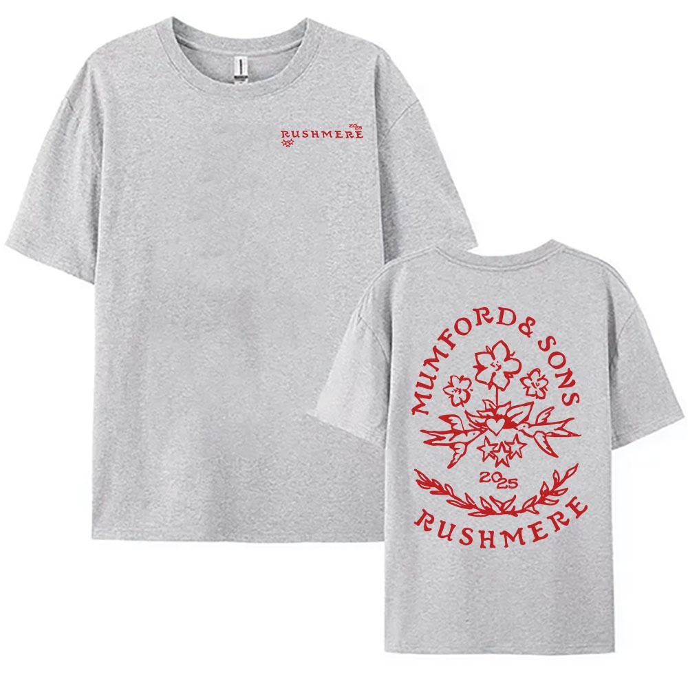 

Футболка с графическим принтом альбома RUSHMERE 2025 года, фолк-рок-группа Mumford & Sons, футболки с принтом, хлопковые мужские и женские летние футболки, футболки в стиле хип-хоп L