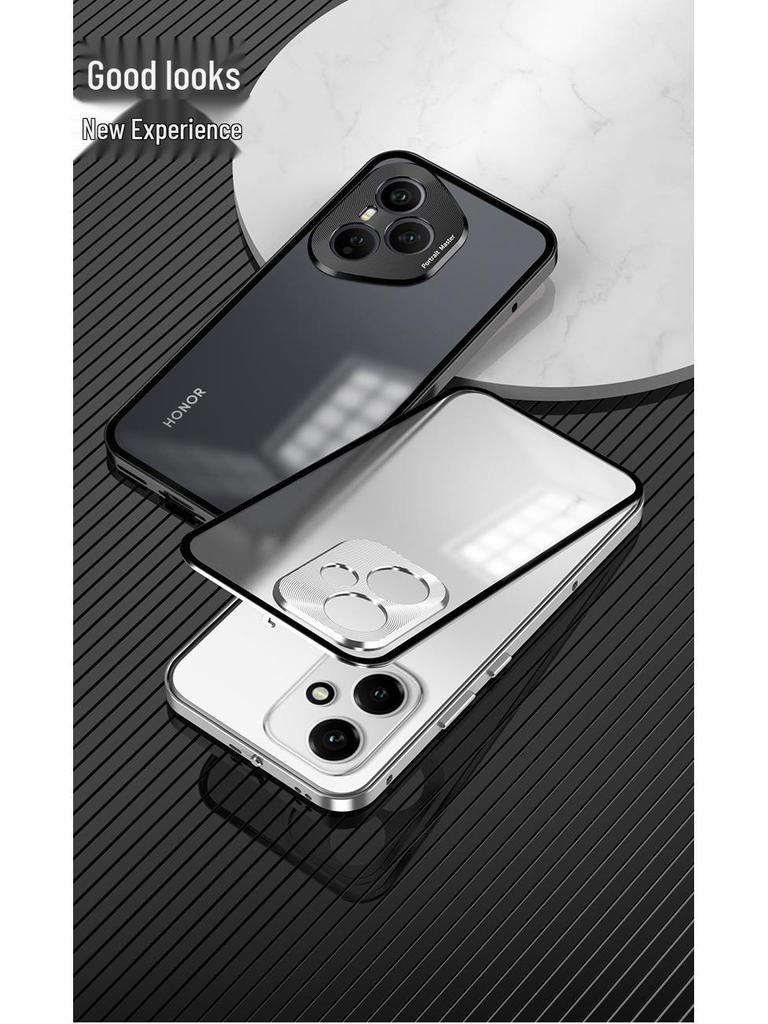 Honor 400/400pro Snap-Button Metal Frame Phone Case with Frosted Back