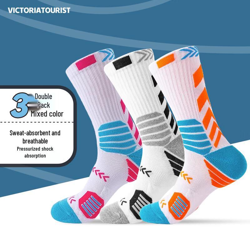 VICTORIATOURIST Men s 3-Pack Mid-Calf Sports Socks