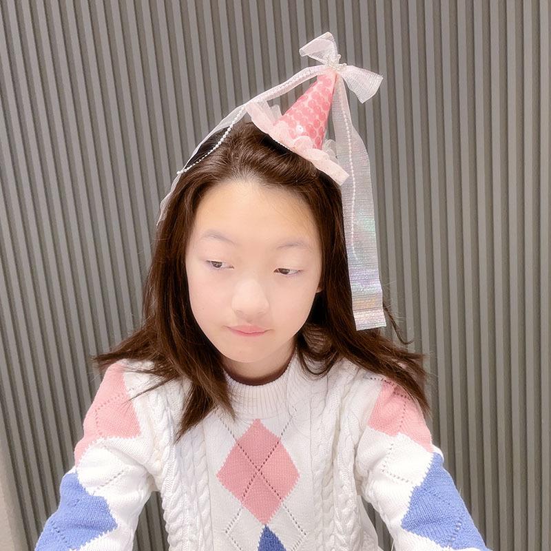 Princess Fairy Rhinestone Headband & Veil Set for Girls - Three-Dimensional Design