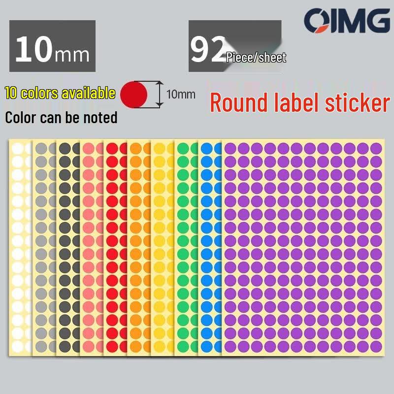 OIMG Round Colored Dot Stickers 10mm
