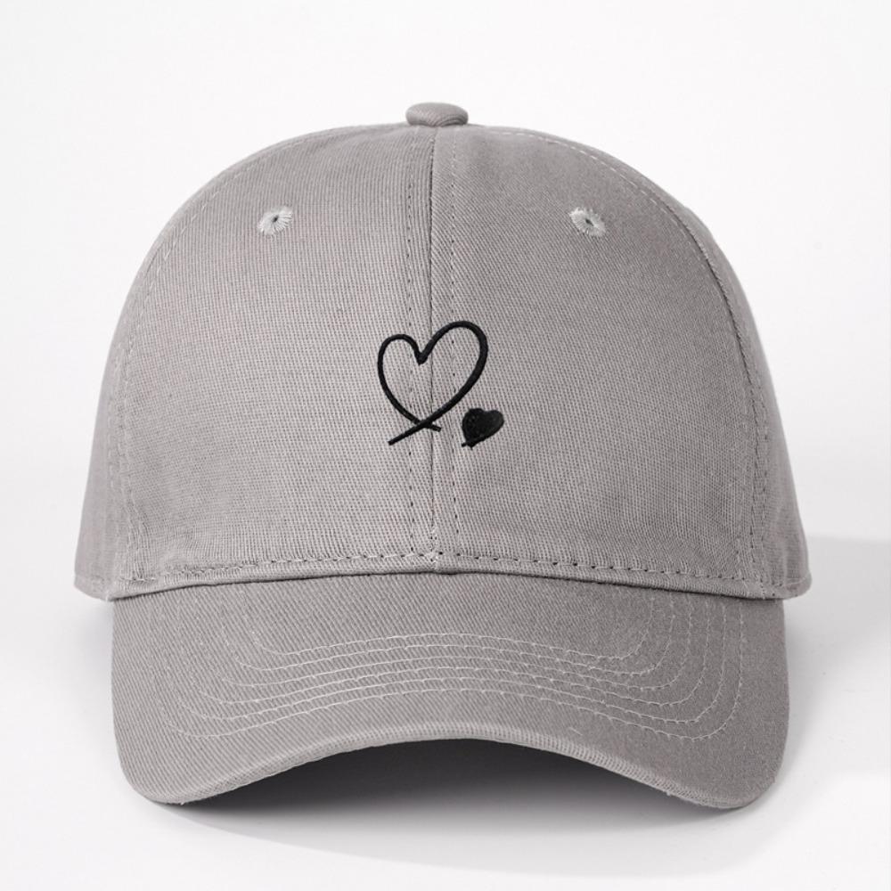 Heart Embroidered Baseball Cap UV Protection Hip Hop Hat Fashion Sun Hat  Outdoor
