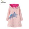Girls' 2025 Autumn Sequin Long Sleeve Hooded Dress - European & American Style