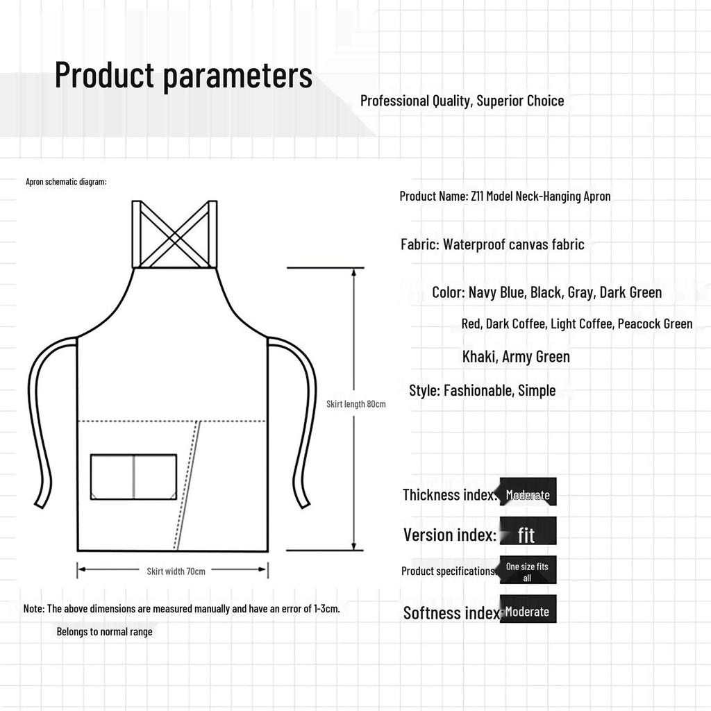Custom Logo Waterproof Canvas Apron for Restaurant, Dessert, Milk Tea Shop, and Barista
