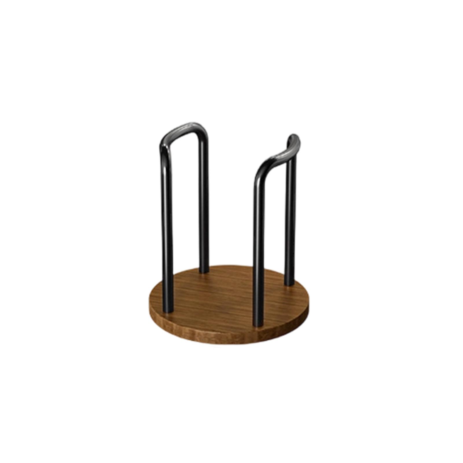 

Cup Holder Rack Stand for Kitchen Countertop Metal Frame with Wooden Base Coffee Mug Storage Organizer One Size