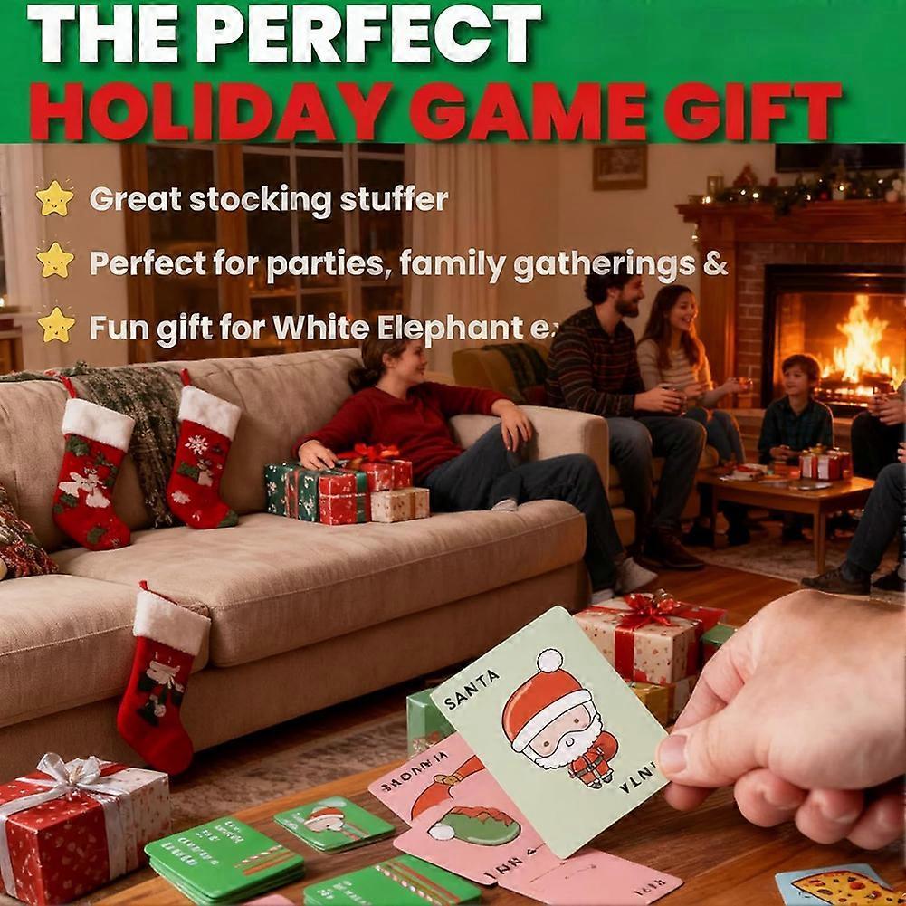 Santa Cookie Elf Candy Snowman Christmas Card Game, Taco Cat Goat Cheese Pizza Holiday Card Game for Kids, Teens, Adults, and Families
