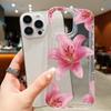 Funda de Teléfono con Patrón de Diseño de Flor de Lirio Rosa Para iPhone 17 Pro Max 16 E 15 Pro 14 13 12 11 XR XS 17Air 16 Plus Cubierta Transparente con Parachoques