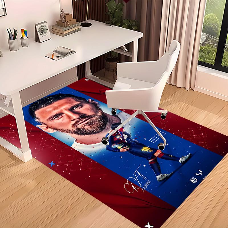 Football Star Messi Printed Absorbent Washable Carpet, Non-Slip Bathroom Mats, Kitchen Rugs, Yoga Mat,Living Room Entrance, Camping Picnic Rugs
