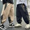 Spring Autumn Fashion Splicing Style Boys Pants Loose Patchwork Sport Overalls Cargo Trousers