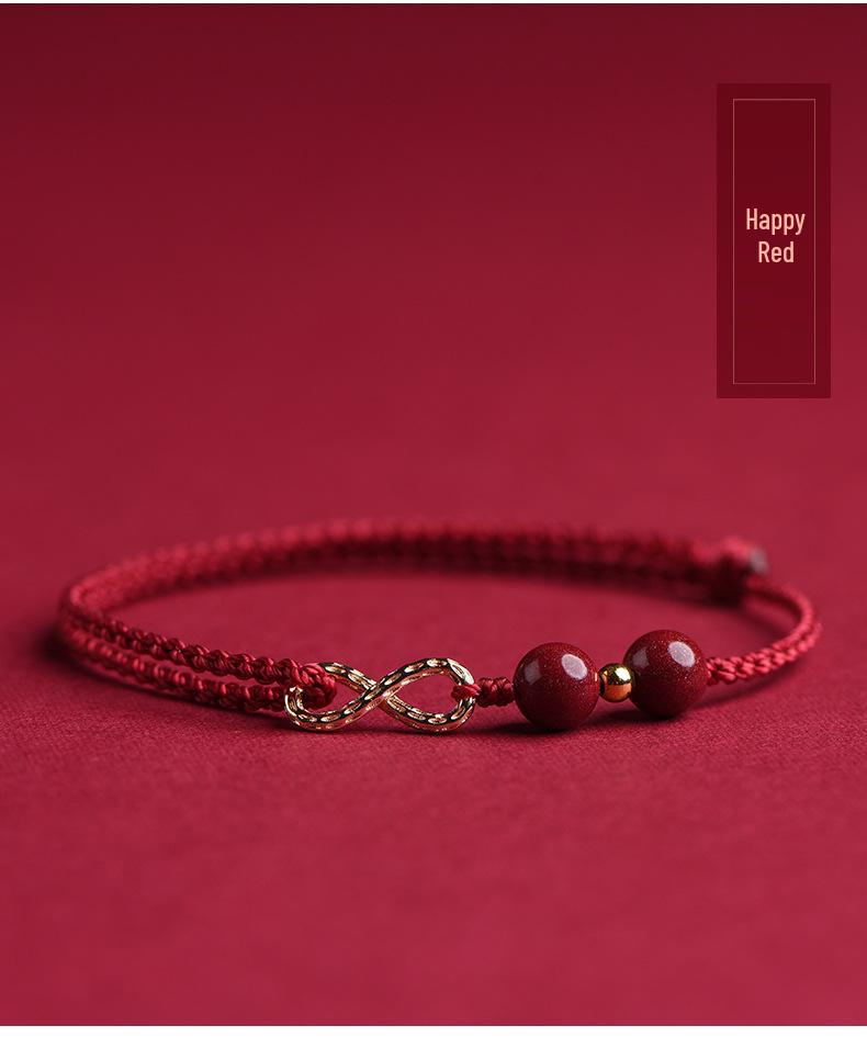 

Benmingnian Cinnabar Red String Bracelet & Infinite Richness Anklet Set for Women Bracelet
