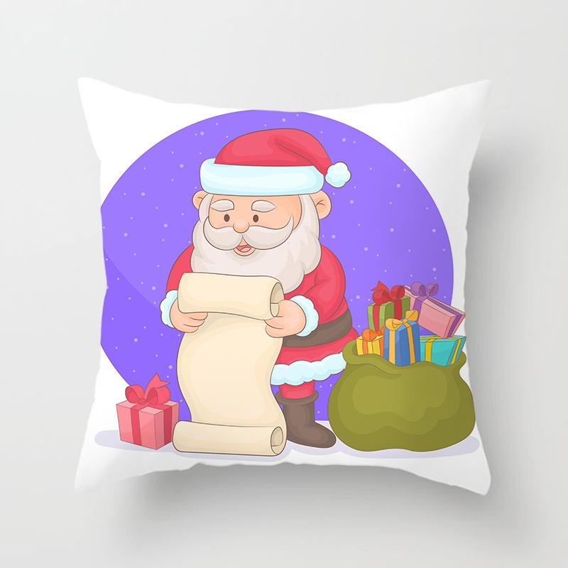 Cartoon Christmas Throw Pillow Set Santa Claus Sofa Gift Home Decor Pillowcase Christmas Gift Pillowcase