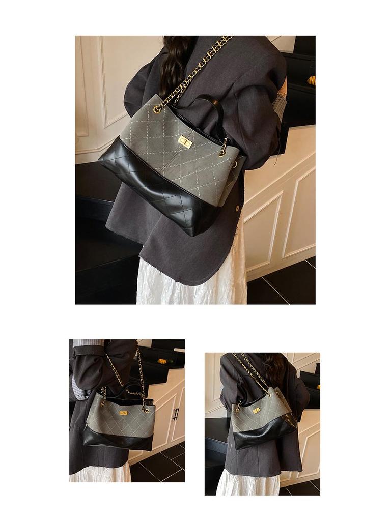 2025 New Women's High-End Retro Shoulder/Crossbody Bag with Iron Chain - Versatile Tote for Commuting