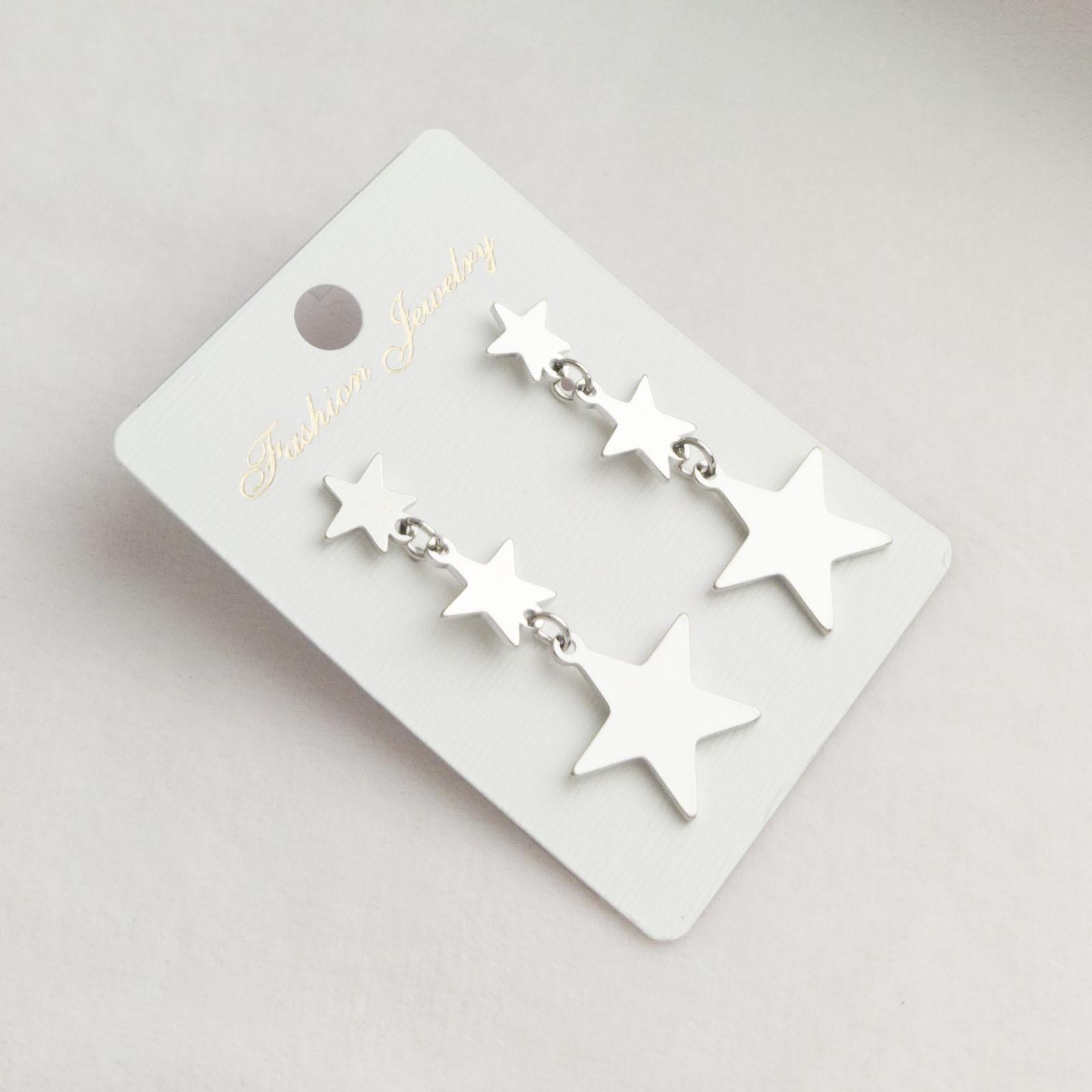 

Trendy Frosted Sugar Color Star Alloy Earrings for Women срібний