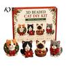 Parent Child Interactive Activity 3D Beaded DIY Kit, Lifelike Christmas Animal Beading Craft Set, Set for Kids Handmade Easy Embroidery Kit And Adults