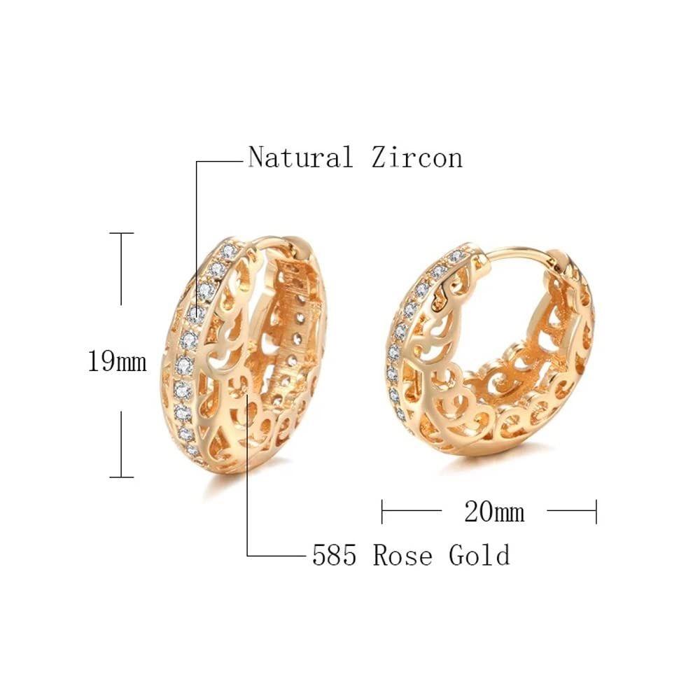 Rose Latest Fancy Stylish Copper Zircon Bali Earrings for Women and Girls
